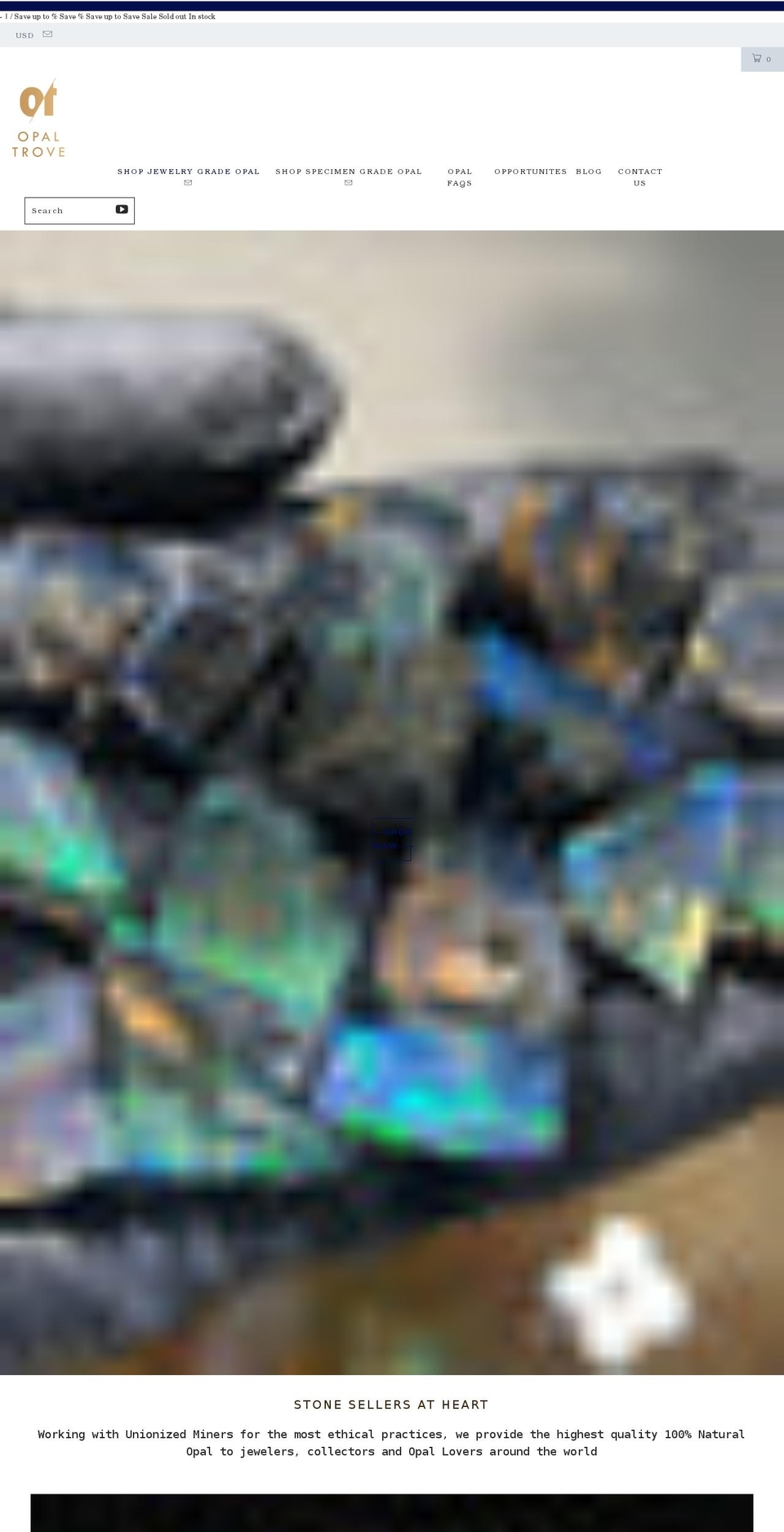 opaltrove.com shopify website screenshot