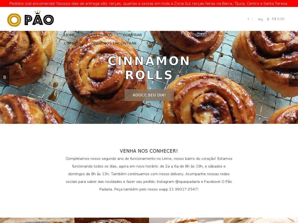 Bakery Shopify theme site example opao.com.br
