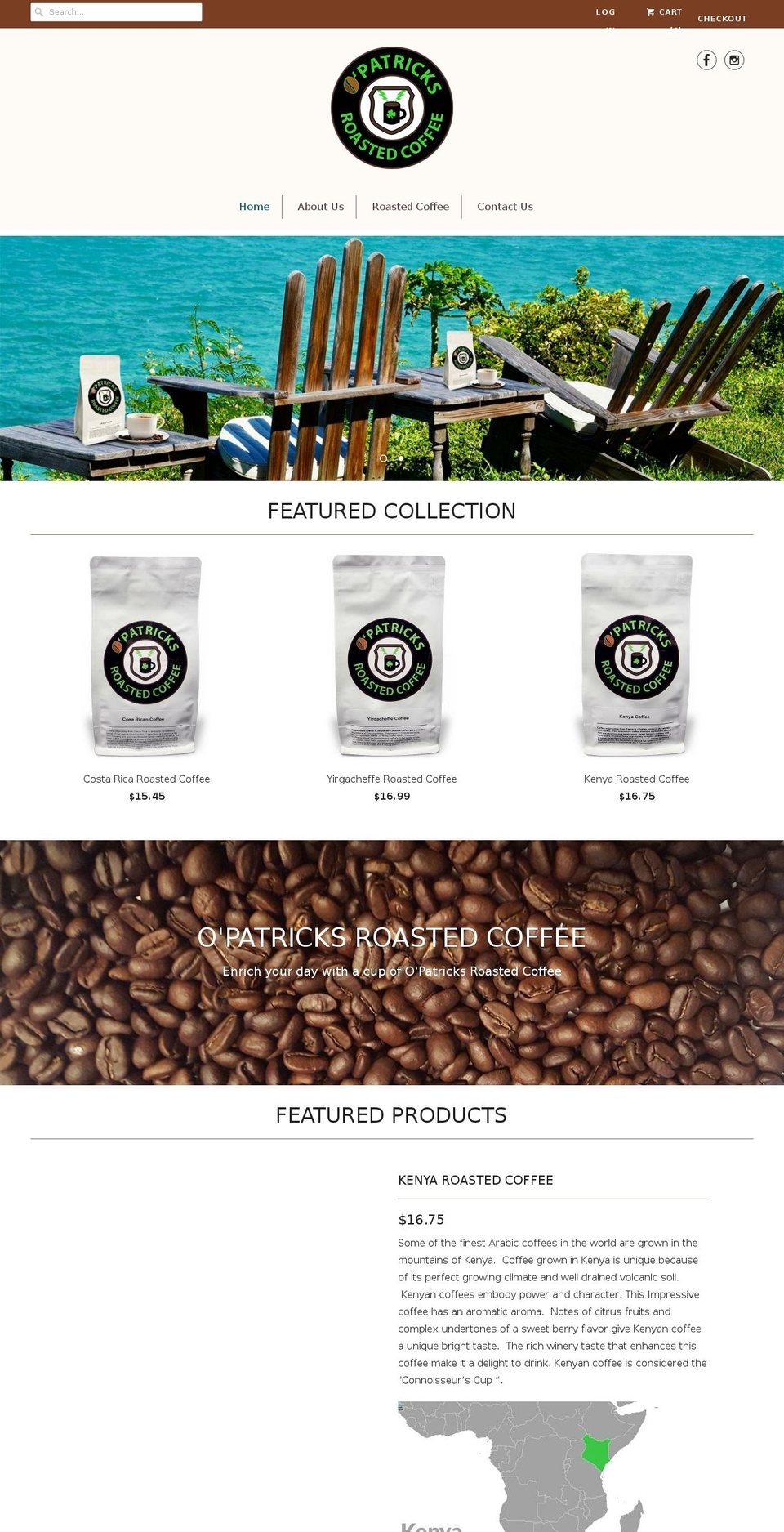 opatricksroastedcoffee.com — Shopify storefront screenshot
