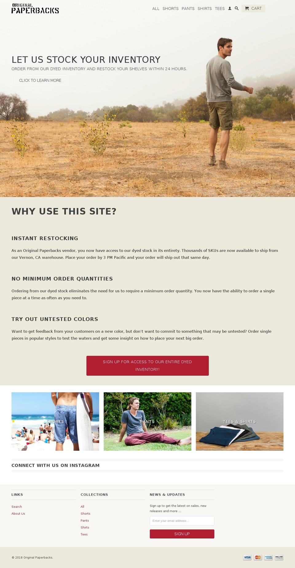 opbwholesale.com — Shopify storefront screenshot