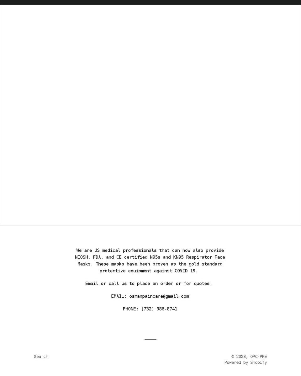 opc-ppe.com shopify website screenshot