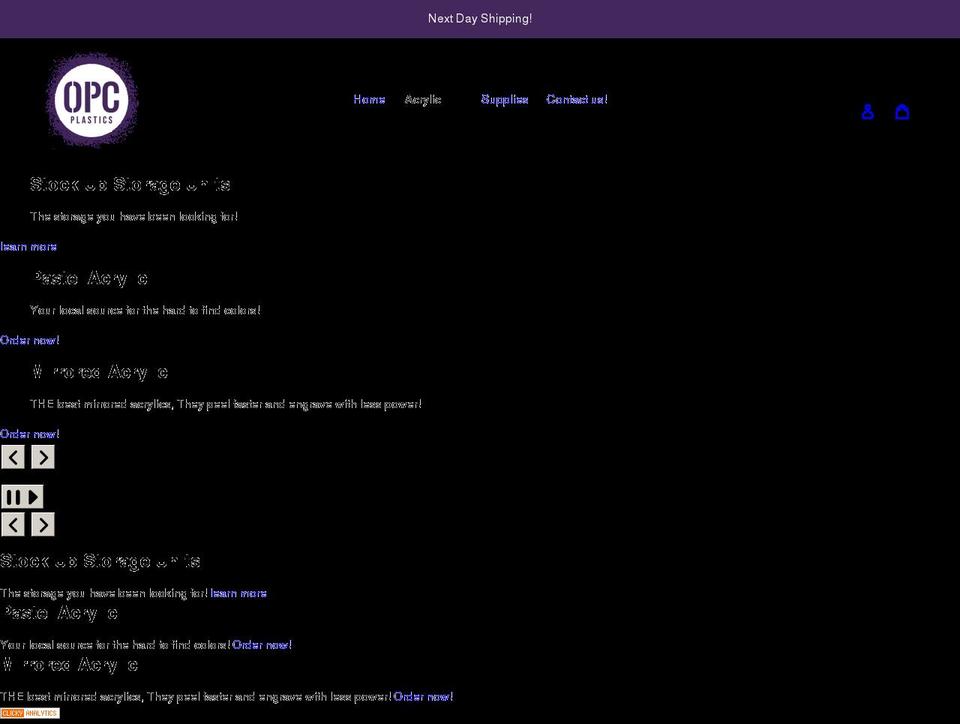 opcplastics.com shopify website screenshot