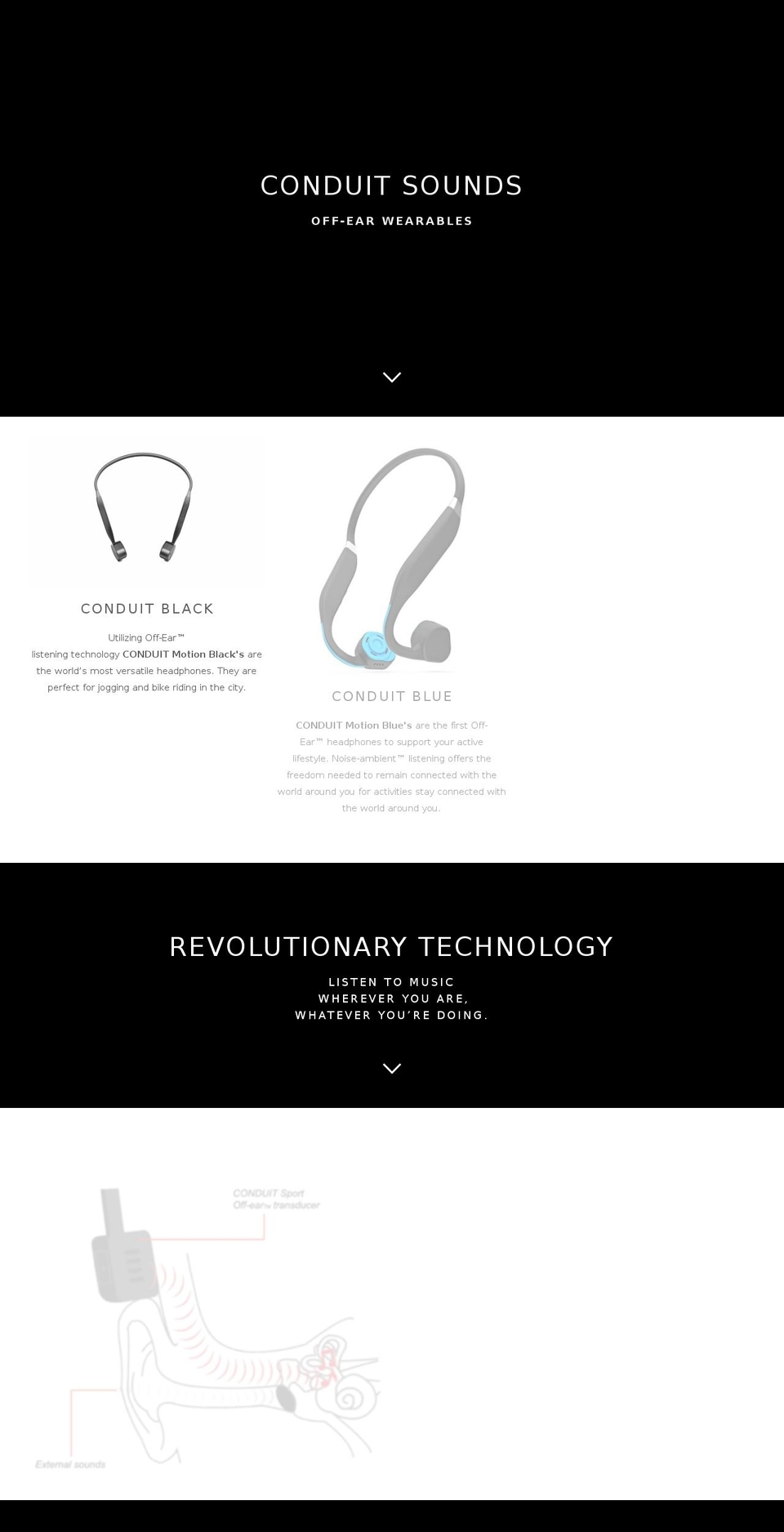 CONDUIT Sounds Parallax Shopify theme site example open-ear.com