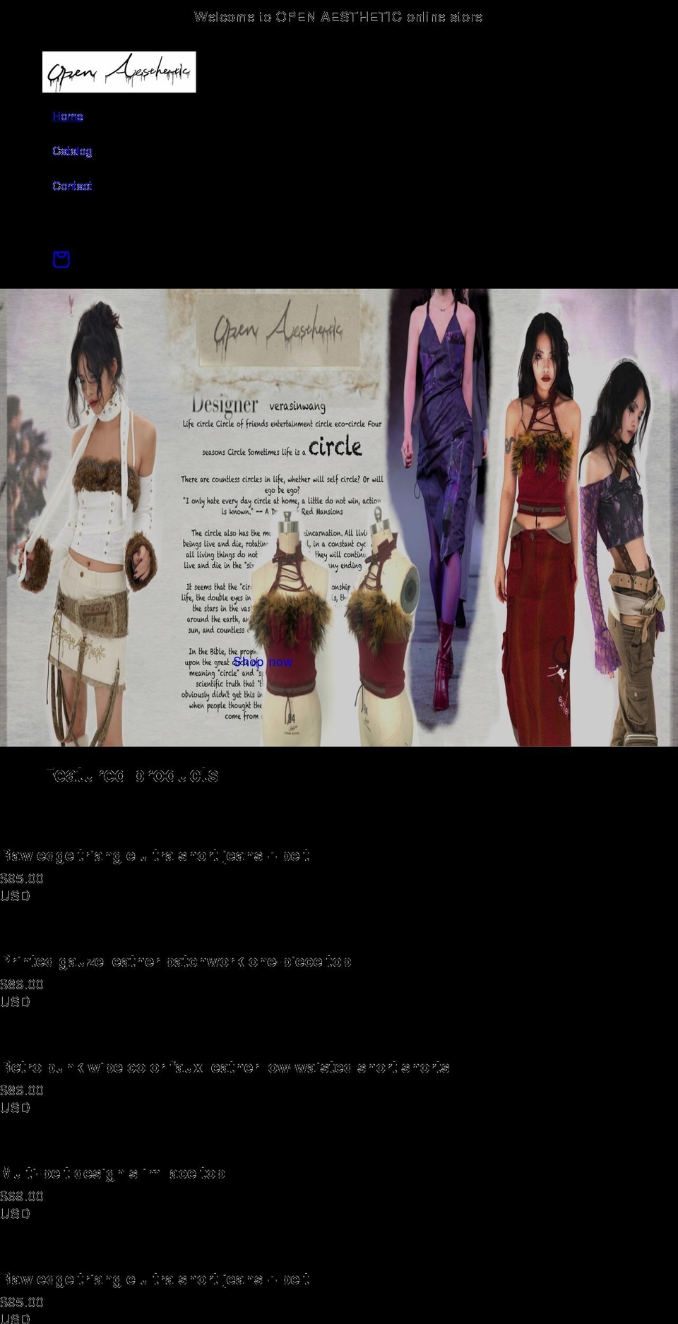 openaesthetic.com shopify website screenshot
