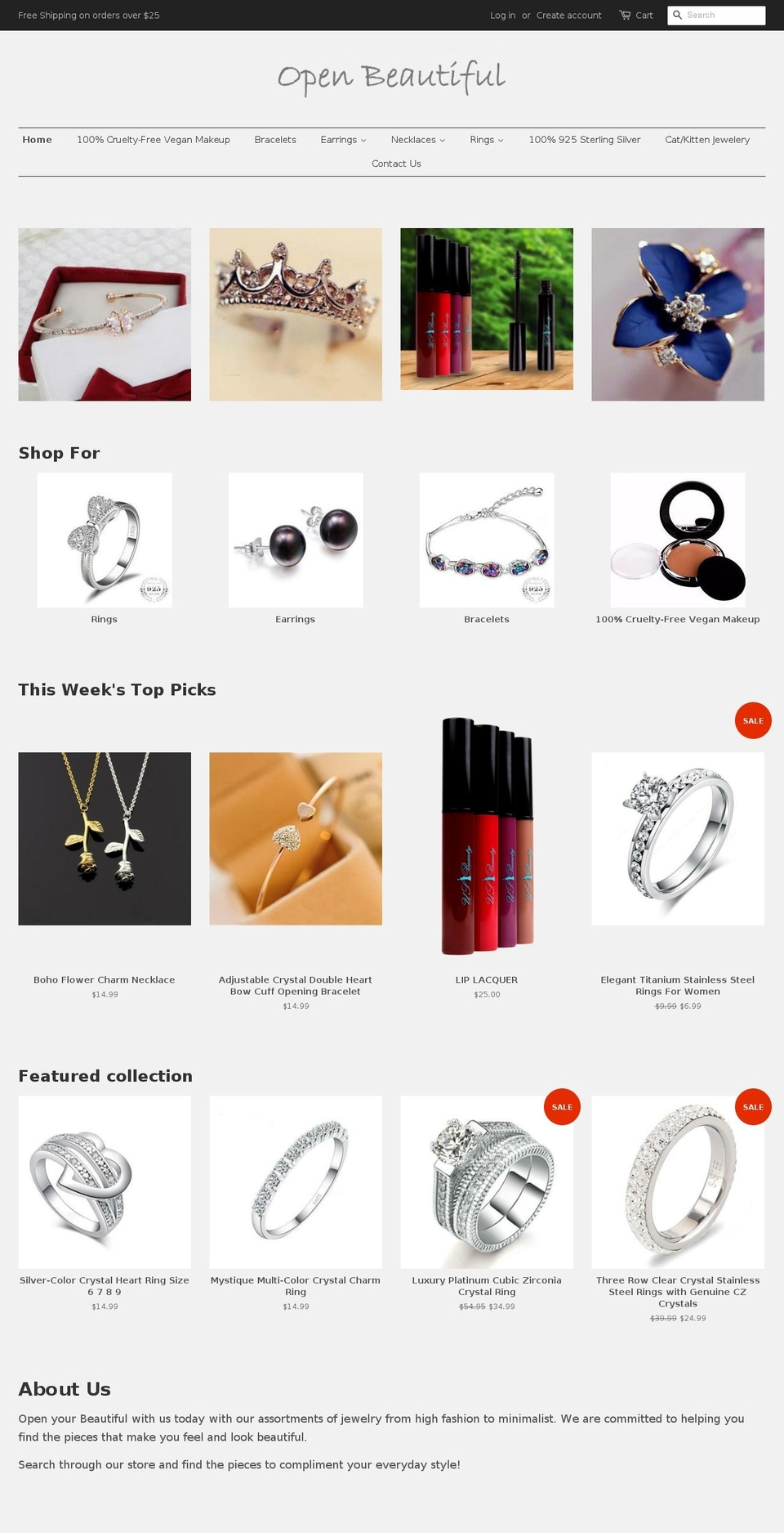 openbeautiful.com — Shopify storefront screenshot