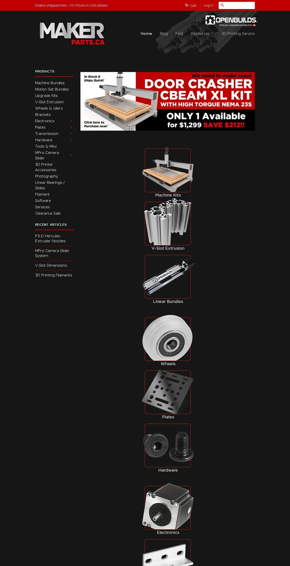 openbuildscanada.com — Shopify storefront screenshot