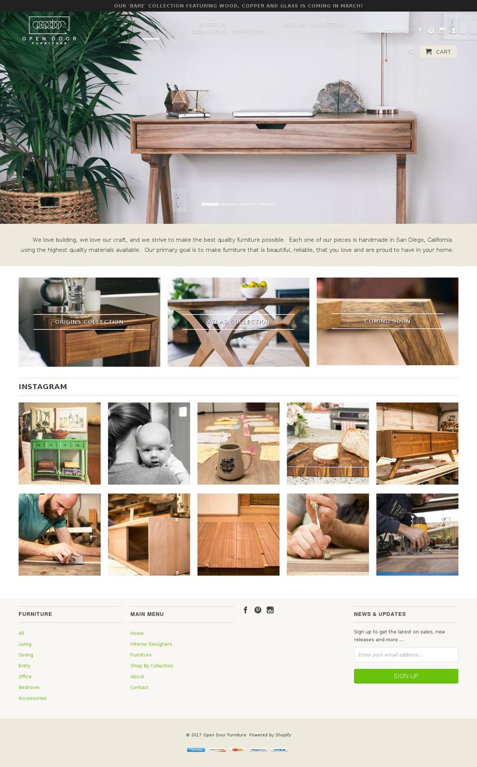 opendoorfurniture.com shopify website screenshot
