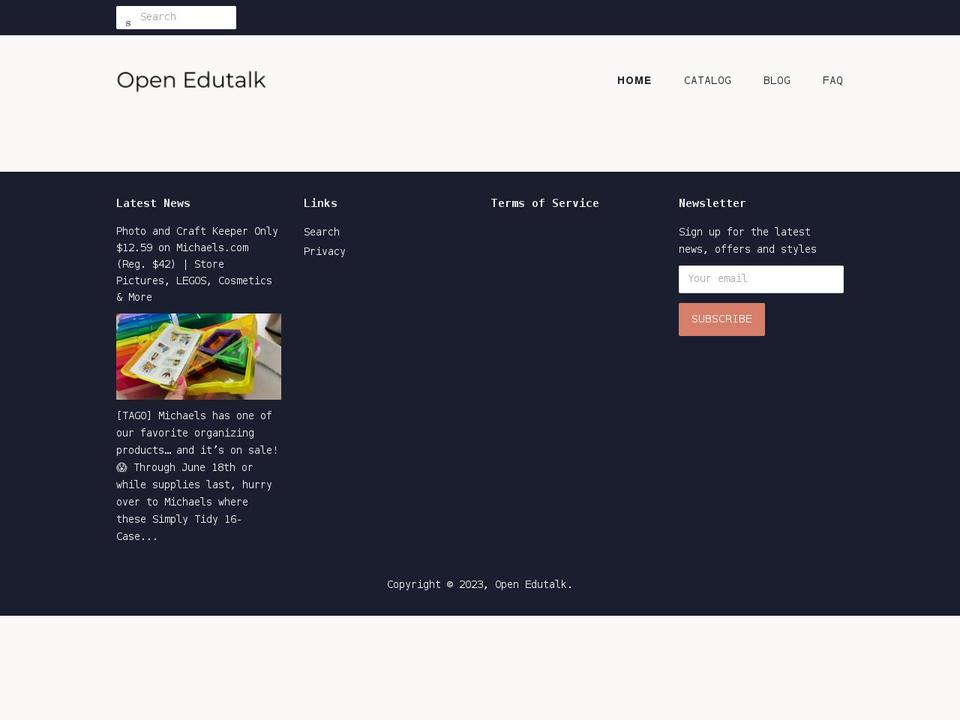 openedutalk.com shopify website screenshot