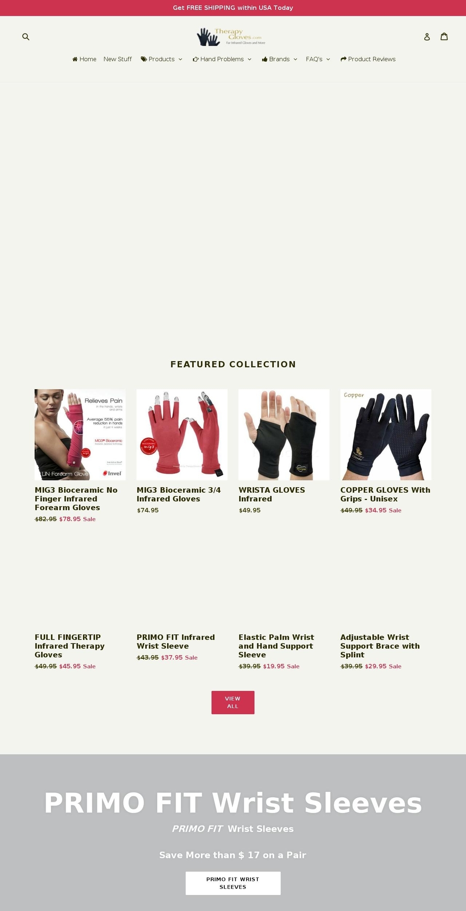 openfingergloves.com — Shopify storefront screenshot
