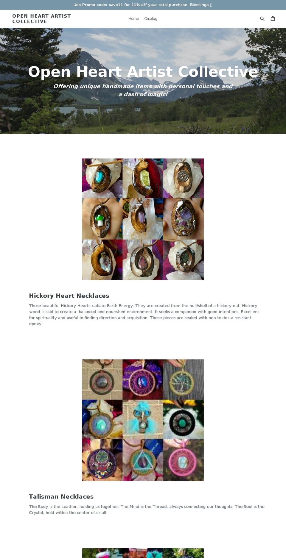 openheartartistcollective.com shopify website screenshot