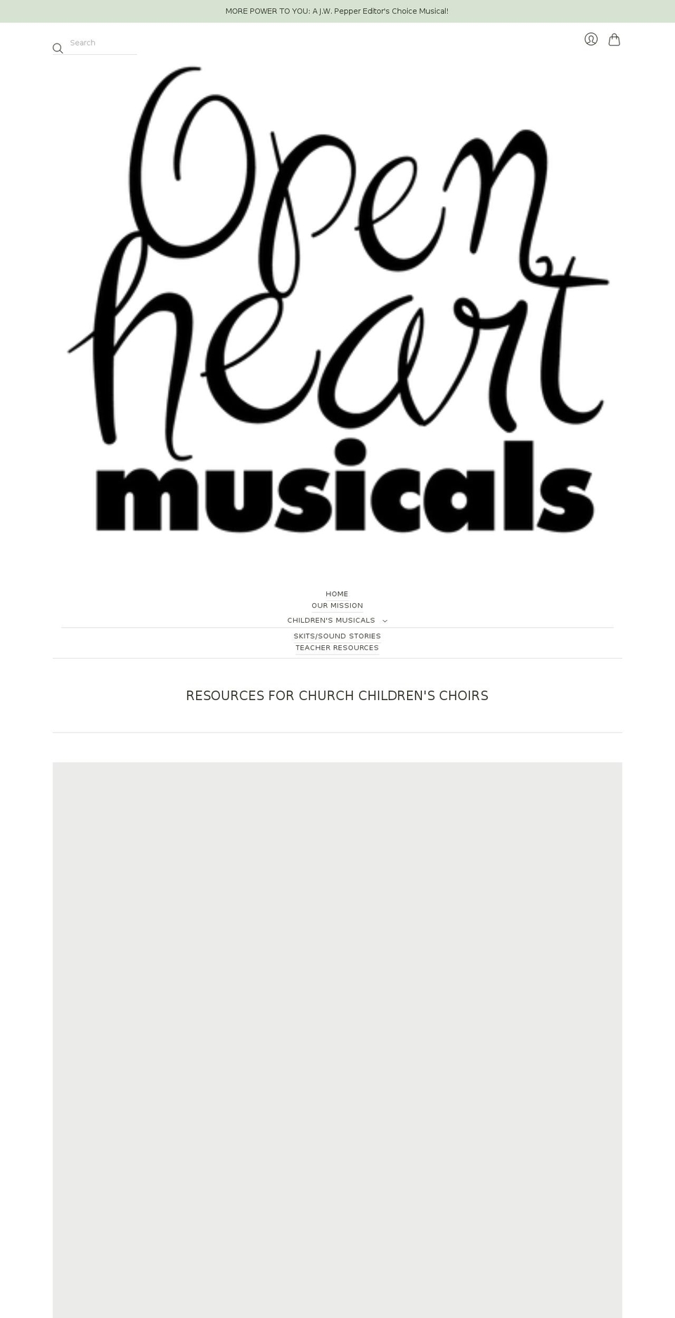 openheartmusicals.com shopify website screenshot