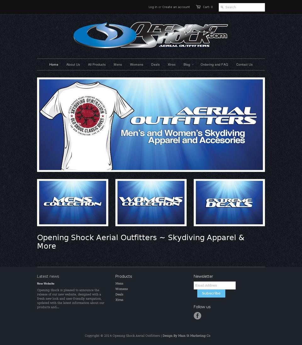 openingshock.com shopify website screenshot