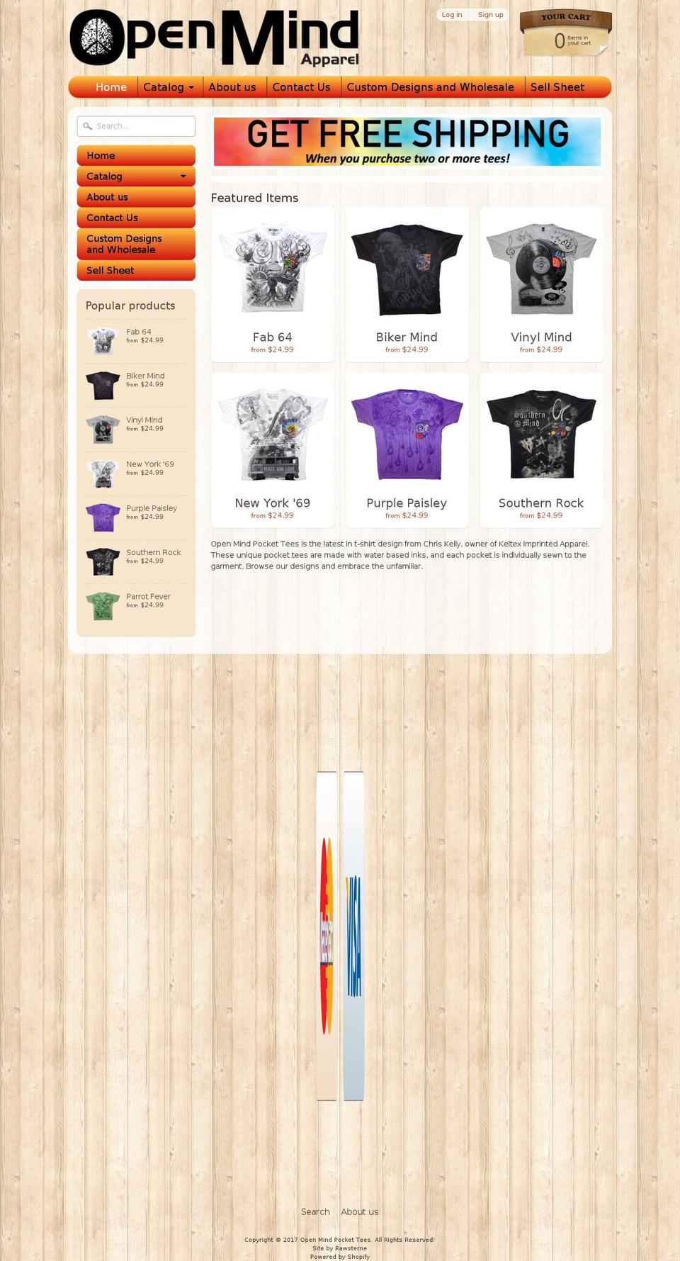 openmindpocketees.com shopify website screenshot