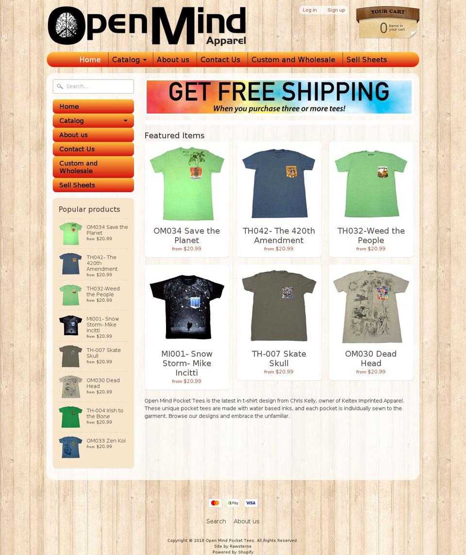 openmindtees.com — Shopify storefront screenshot