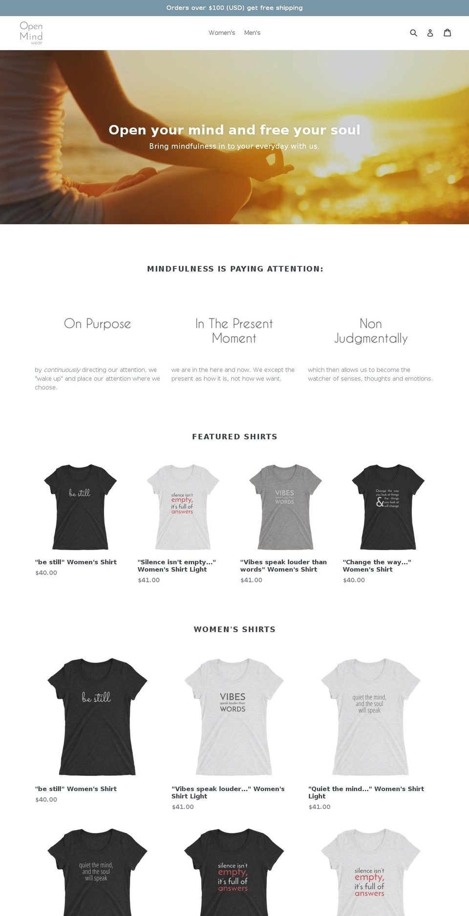 openmindwear.com — Shopify storefront screenshot