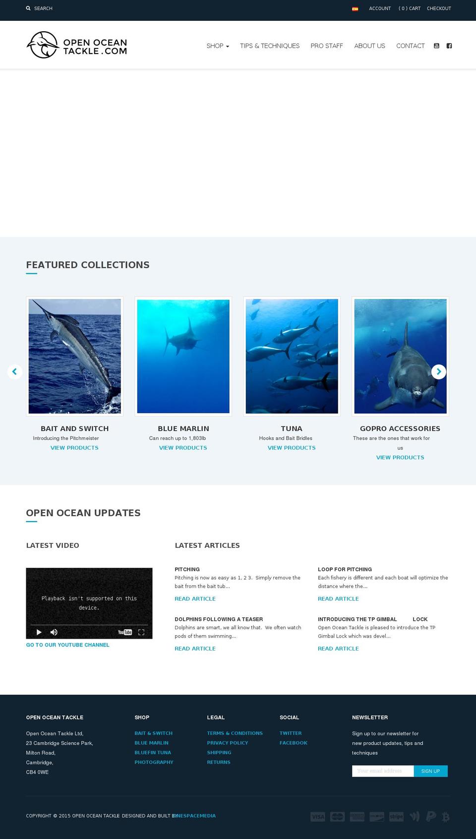 openoceantackle.com shopify website screenshot