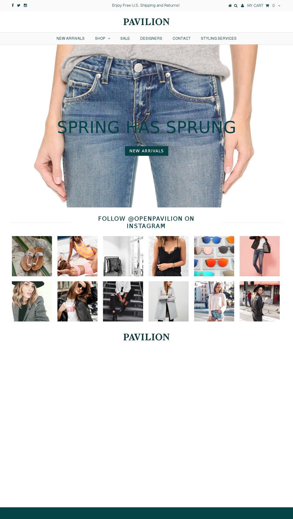 openpavilion.com shopify website screenshot