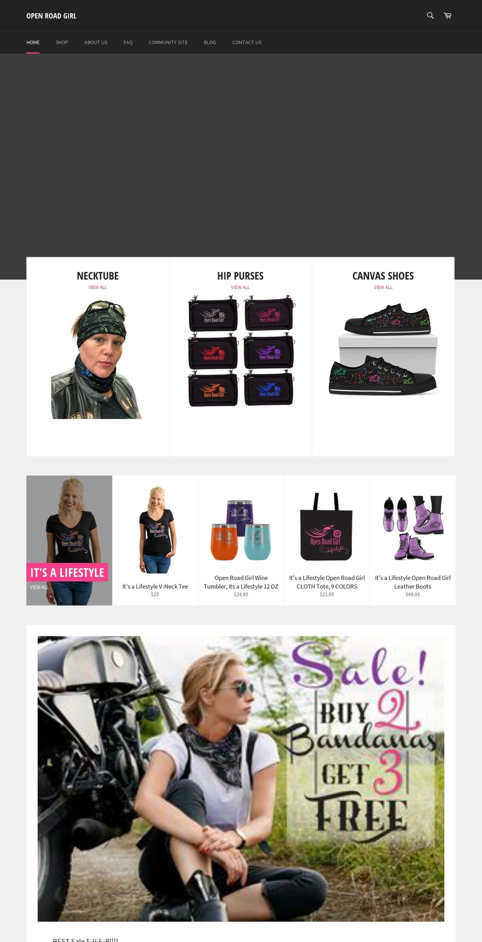 openroadgirl.com shopify website screenshot