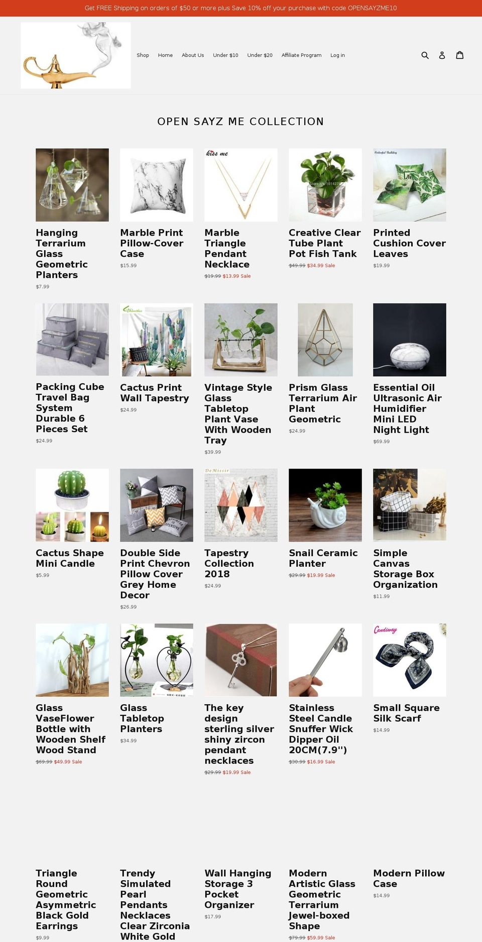 opensayzme.com — Shopify storefront screenshot
