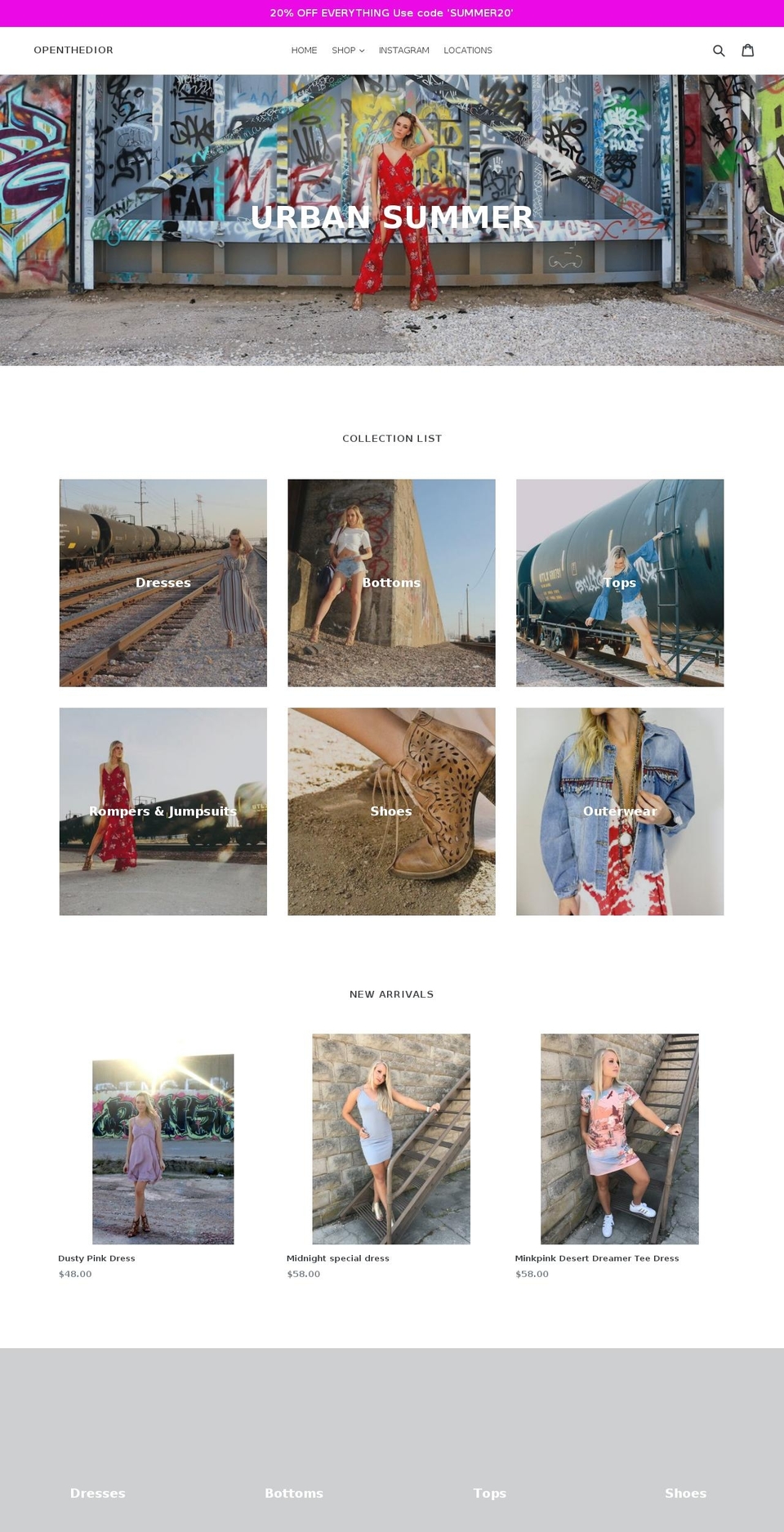 openthedior.com — Shopify storefront screenshot