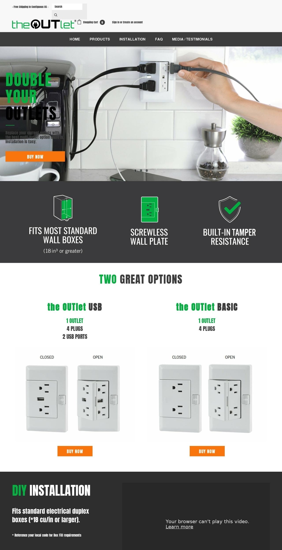 opentheoutlet.com shopify website screenshot