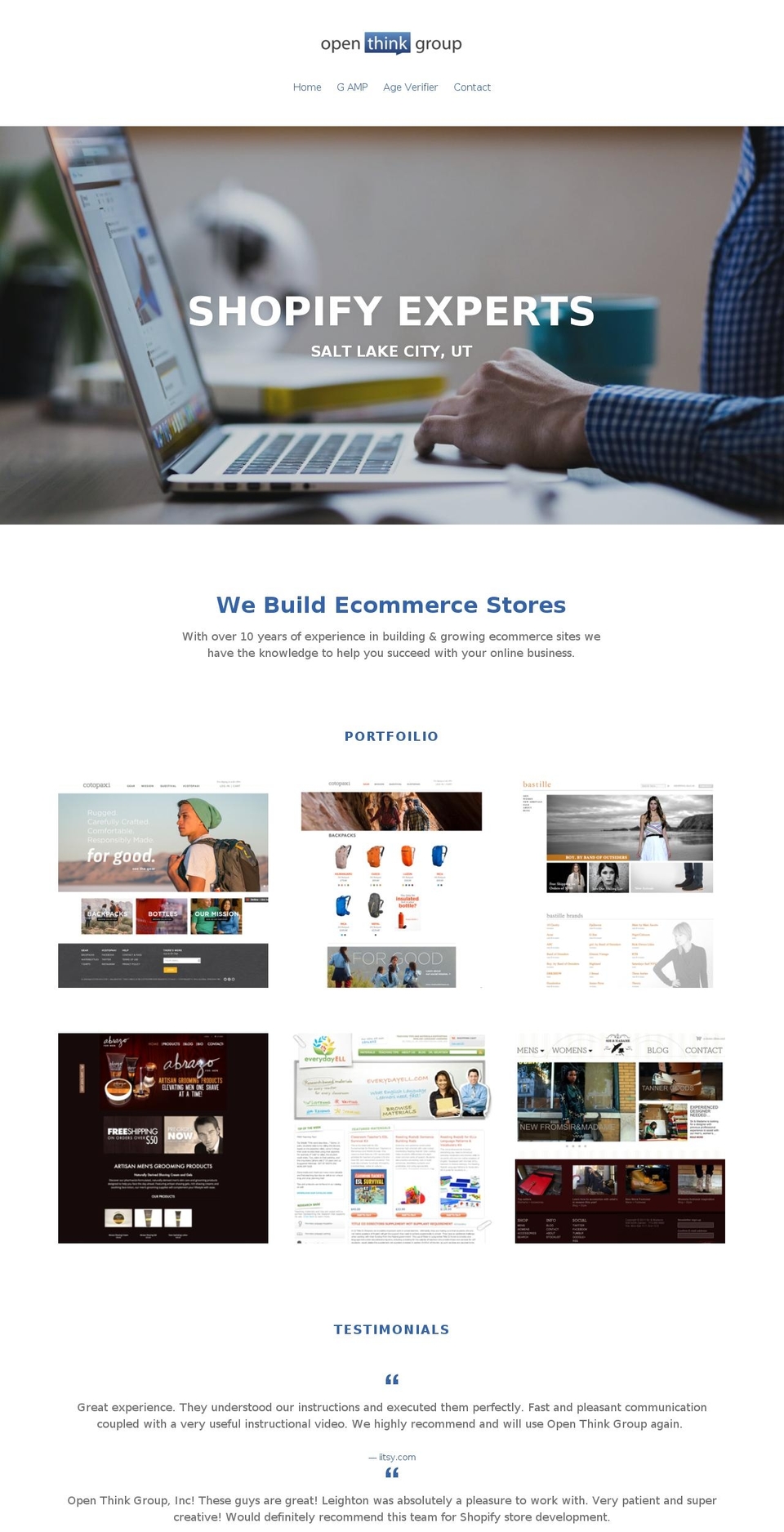 openthinkgroup.net shopify website screenshot