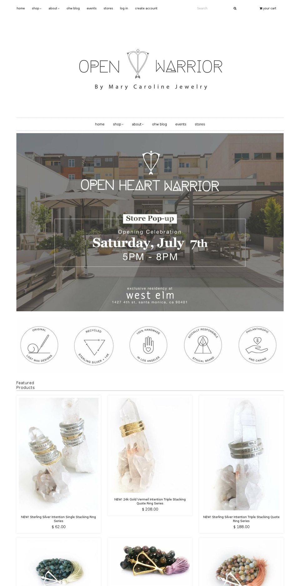 openwarriorcollective.com — Shopify storefront screenshot