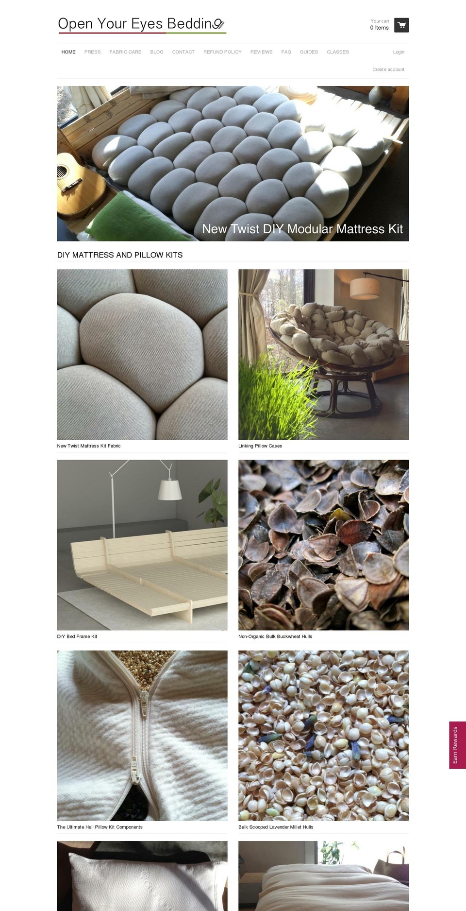 openyoureyesbedding.com shopify website screenshot