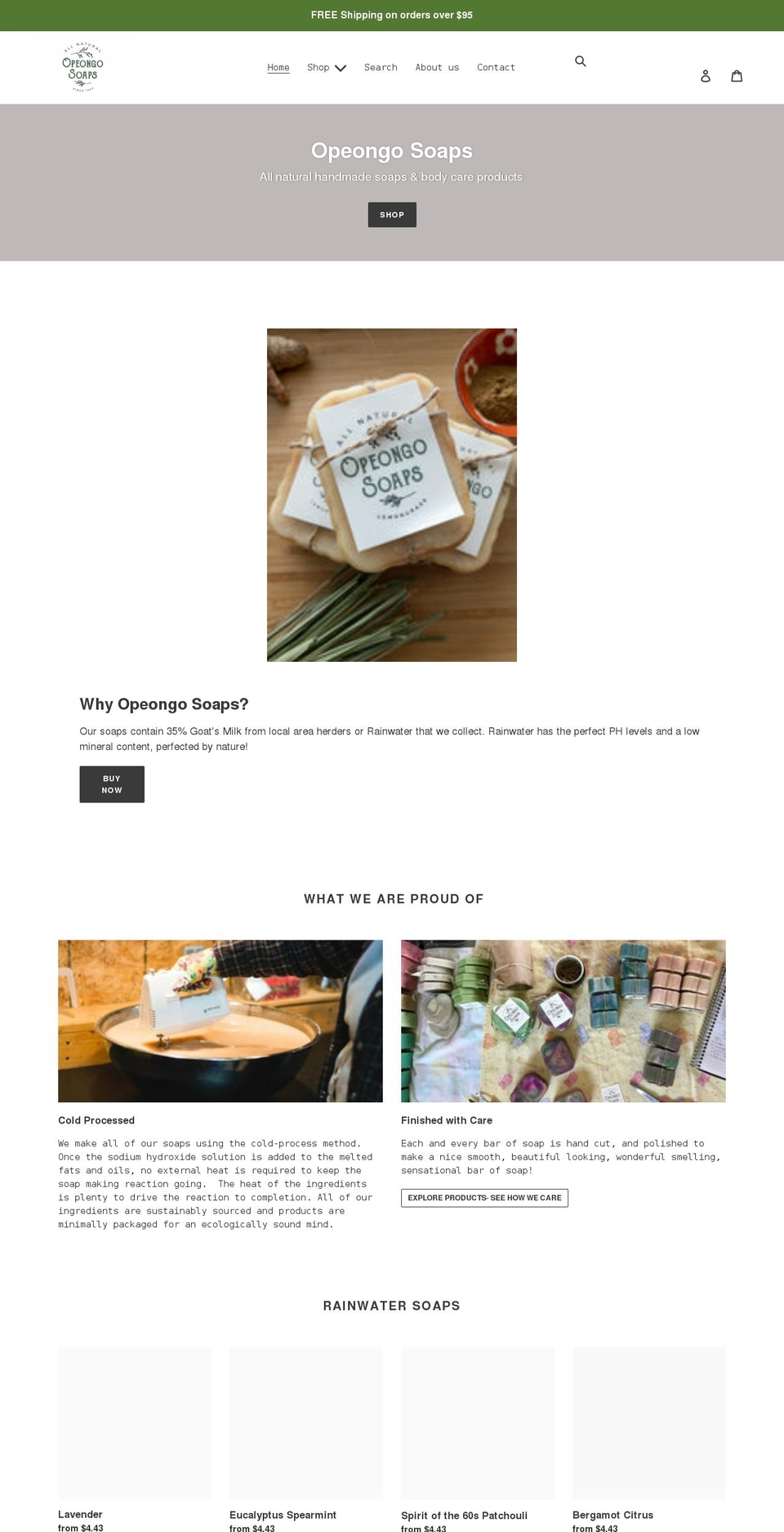 opeongosoaps.ca shopify website screenshot