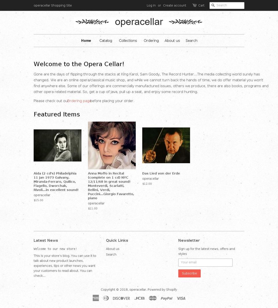 operacellar.com shopify website screenshot