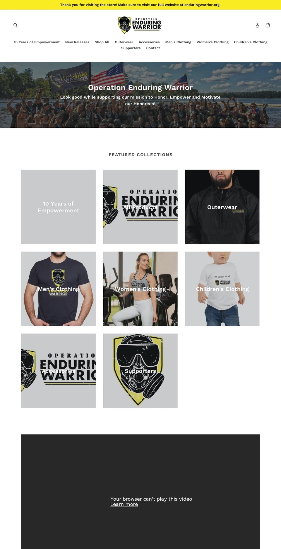 operation-enduring-warrior.myshopify.com shopify website screenshot