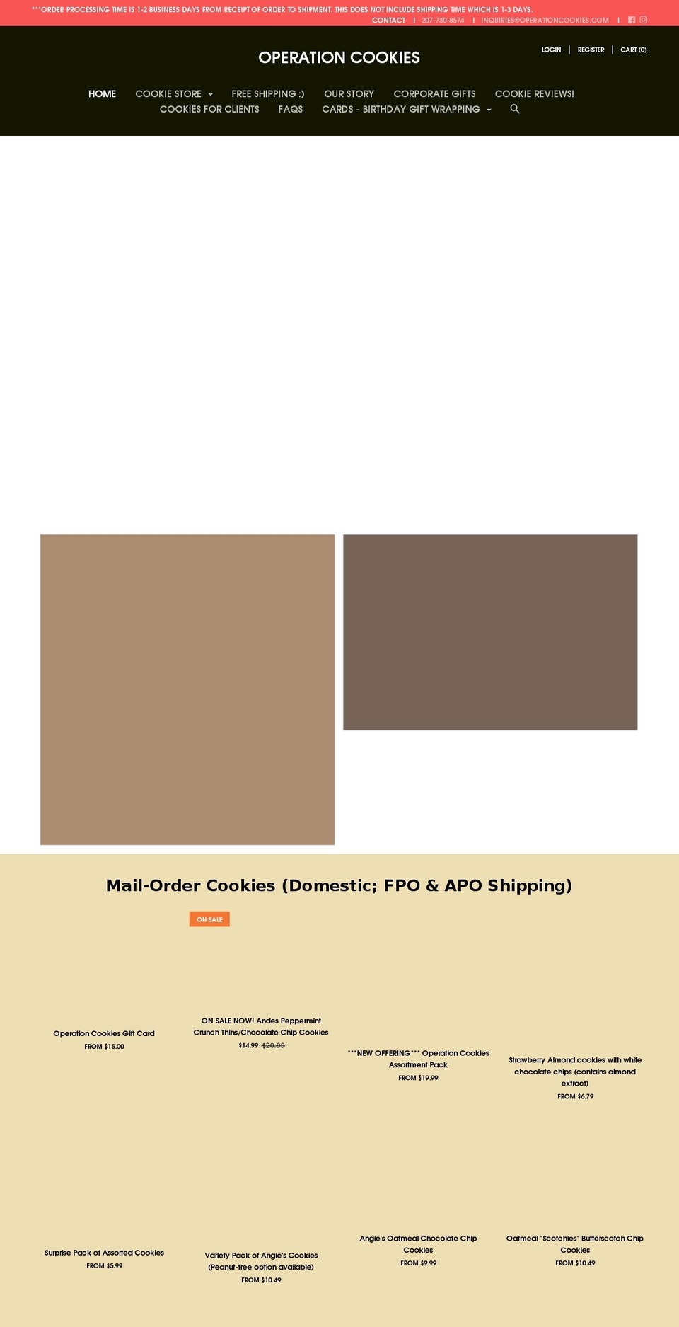 operationcookies.com shopify website screenshot