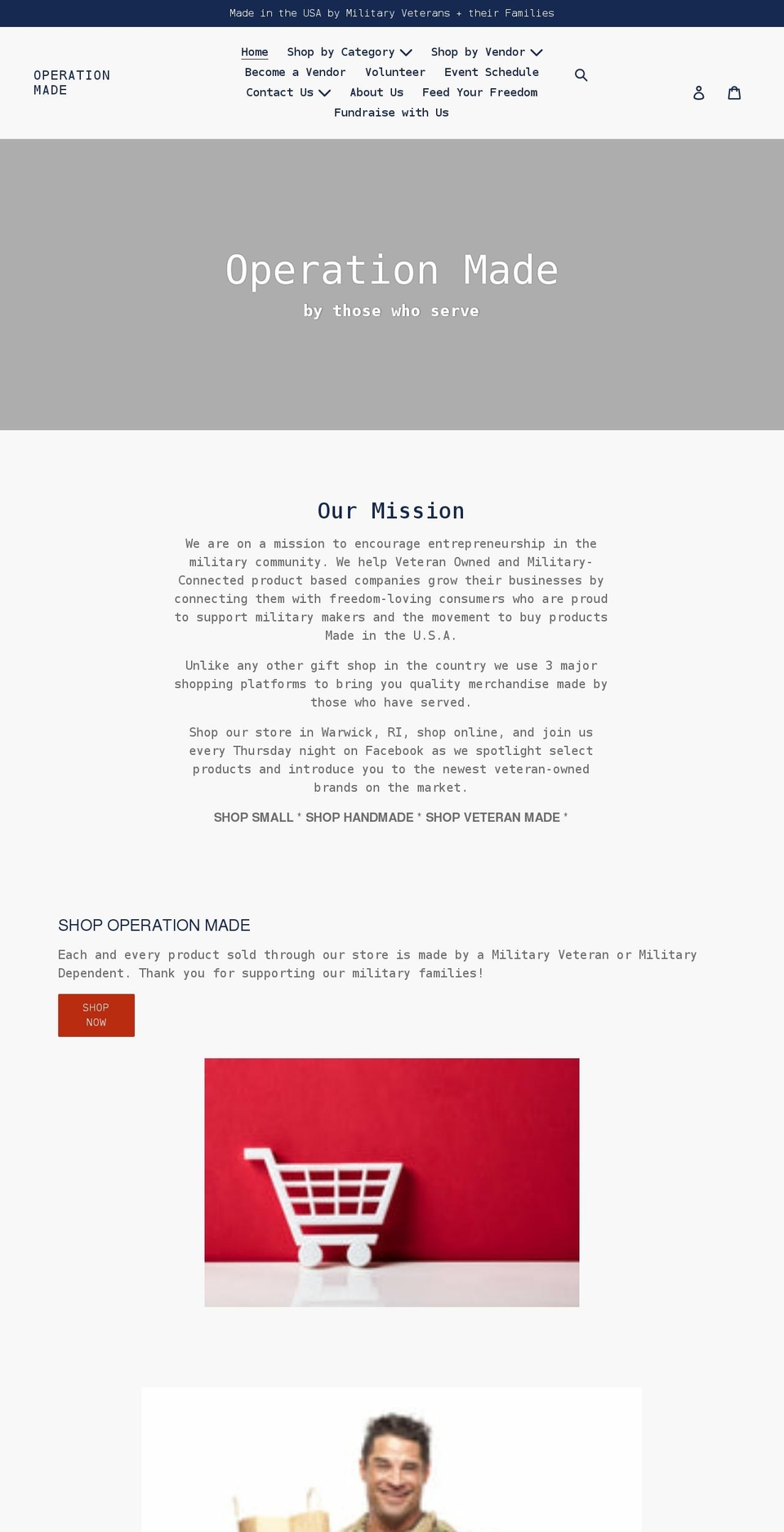 operationmade.com shopify website screenshot