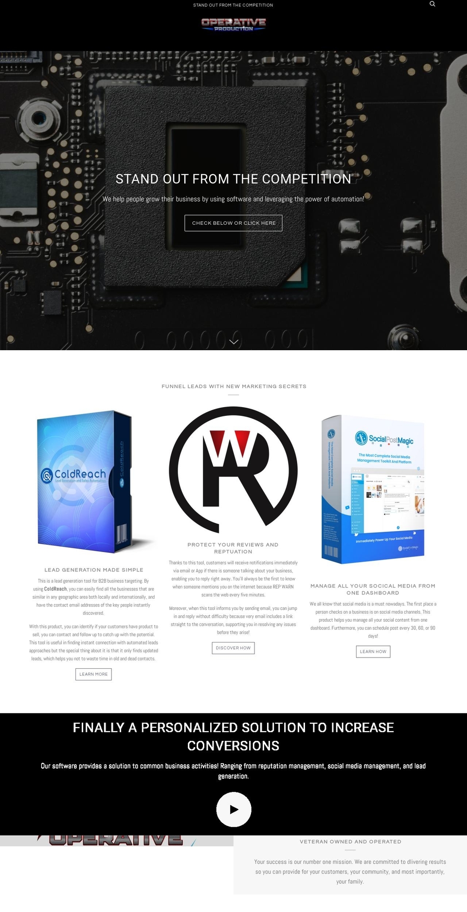 operativeproduction.com shopify website screenshot