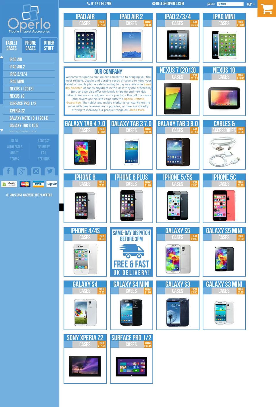 operlo.com shopify website screenshot