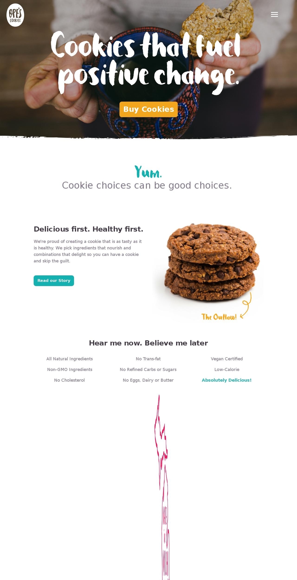 opescookies.com shopify website screenshot