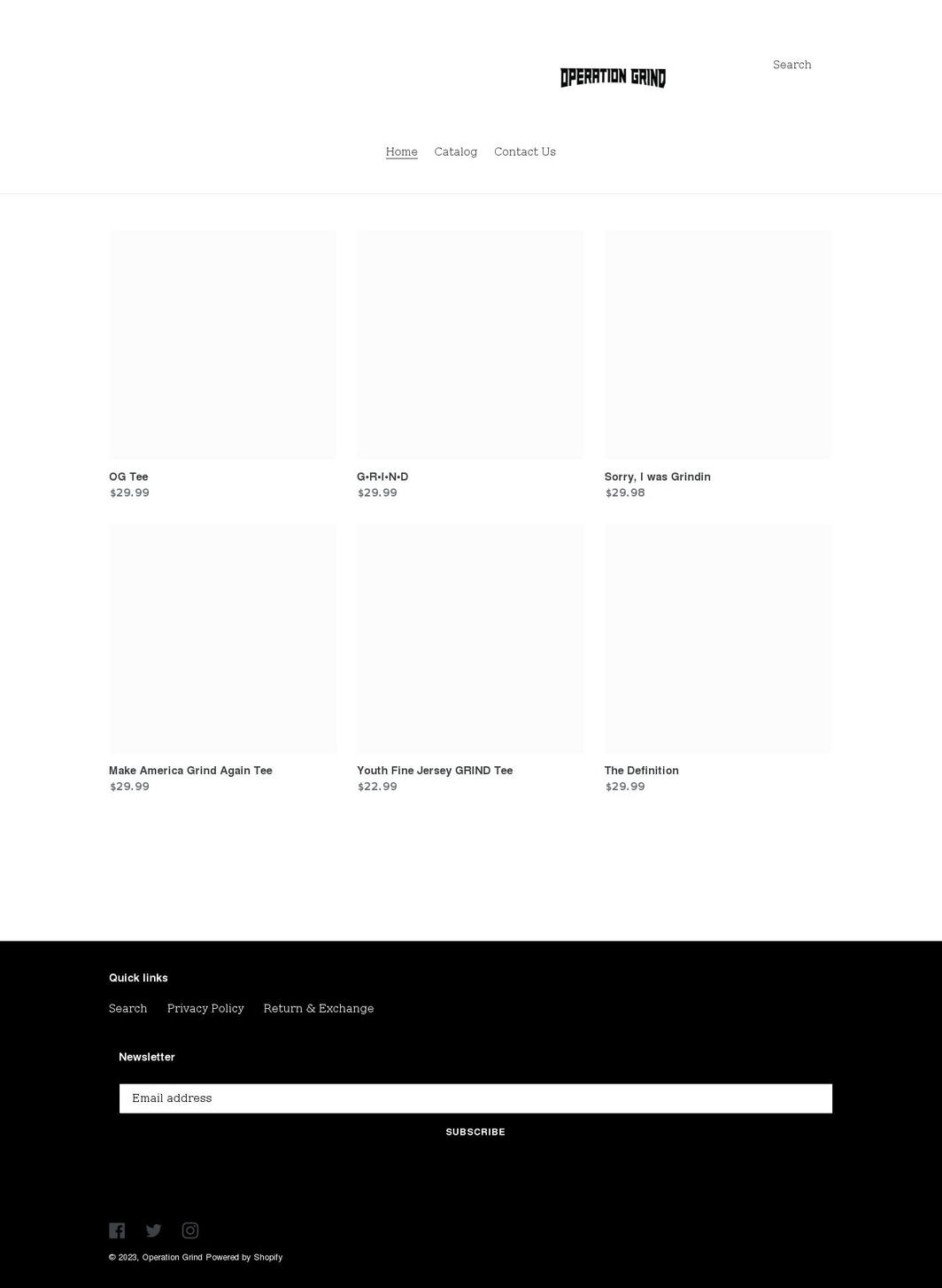 opgrind.com shopify website screenshot