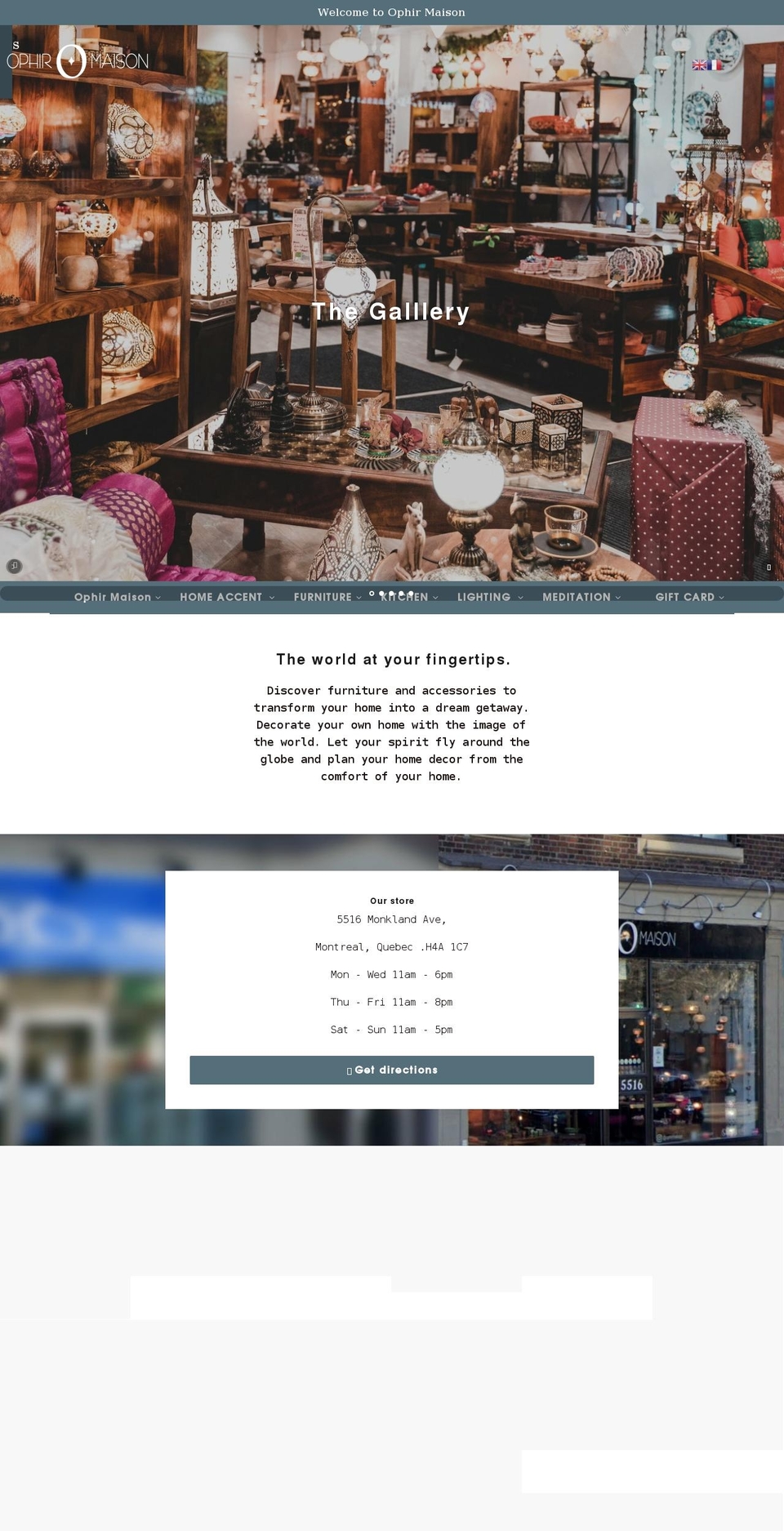 ophirmaison.com shopify website screenshot
