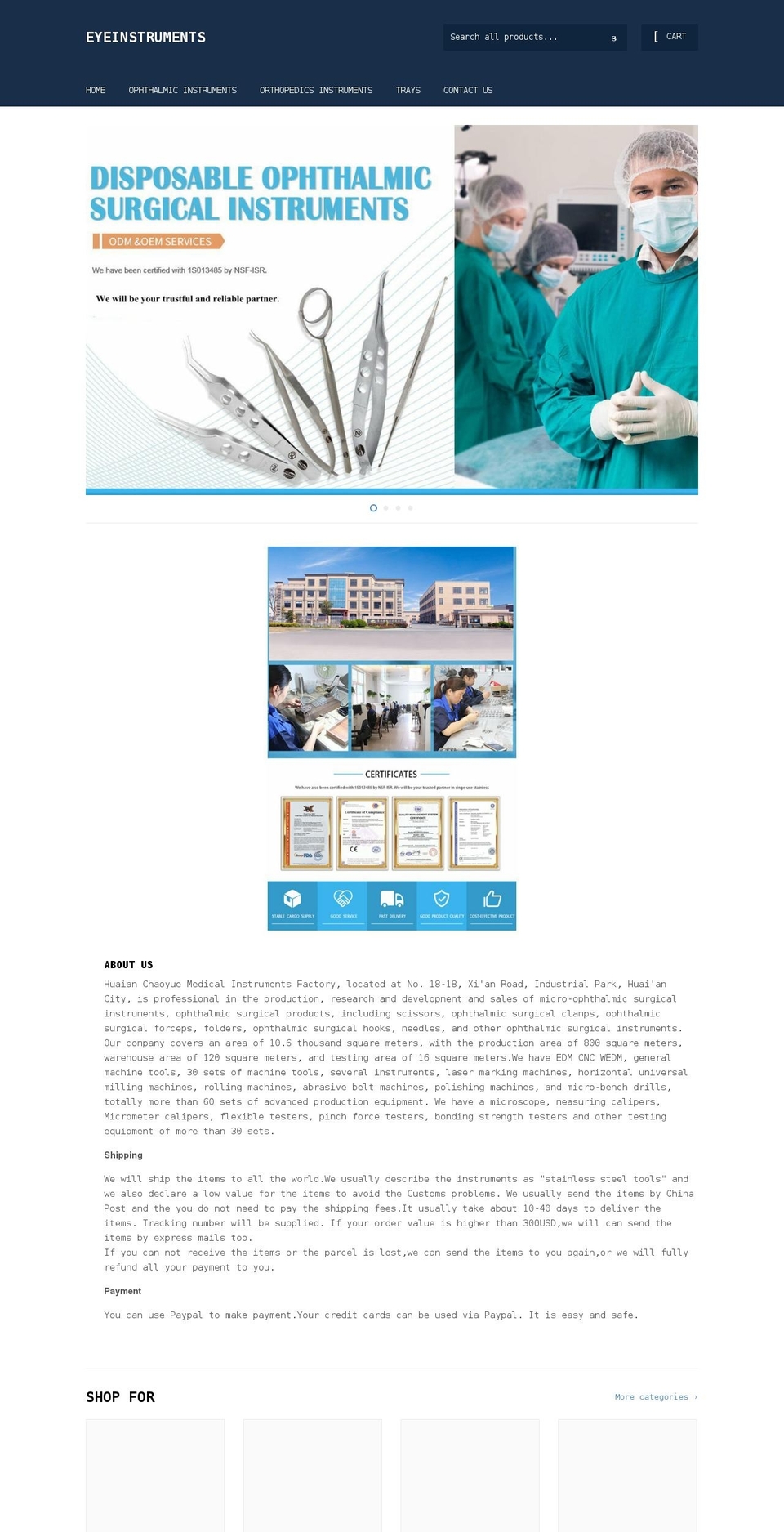 ophthalmicsale.com shopify website screenshot