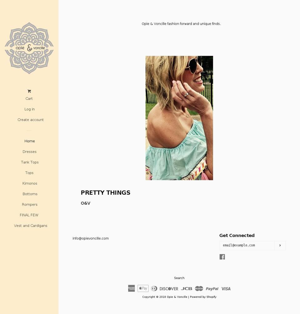 opievoncille.com — Shopify storefront screenshot
