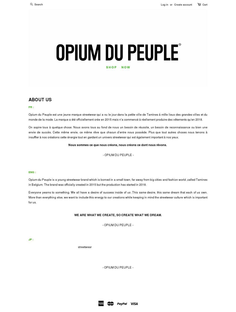 opiumdupeuple.com — Shopify storefront screenshot