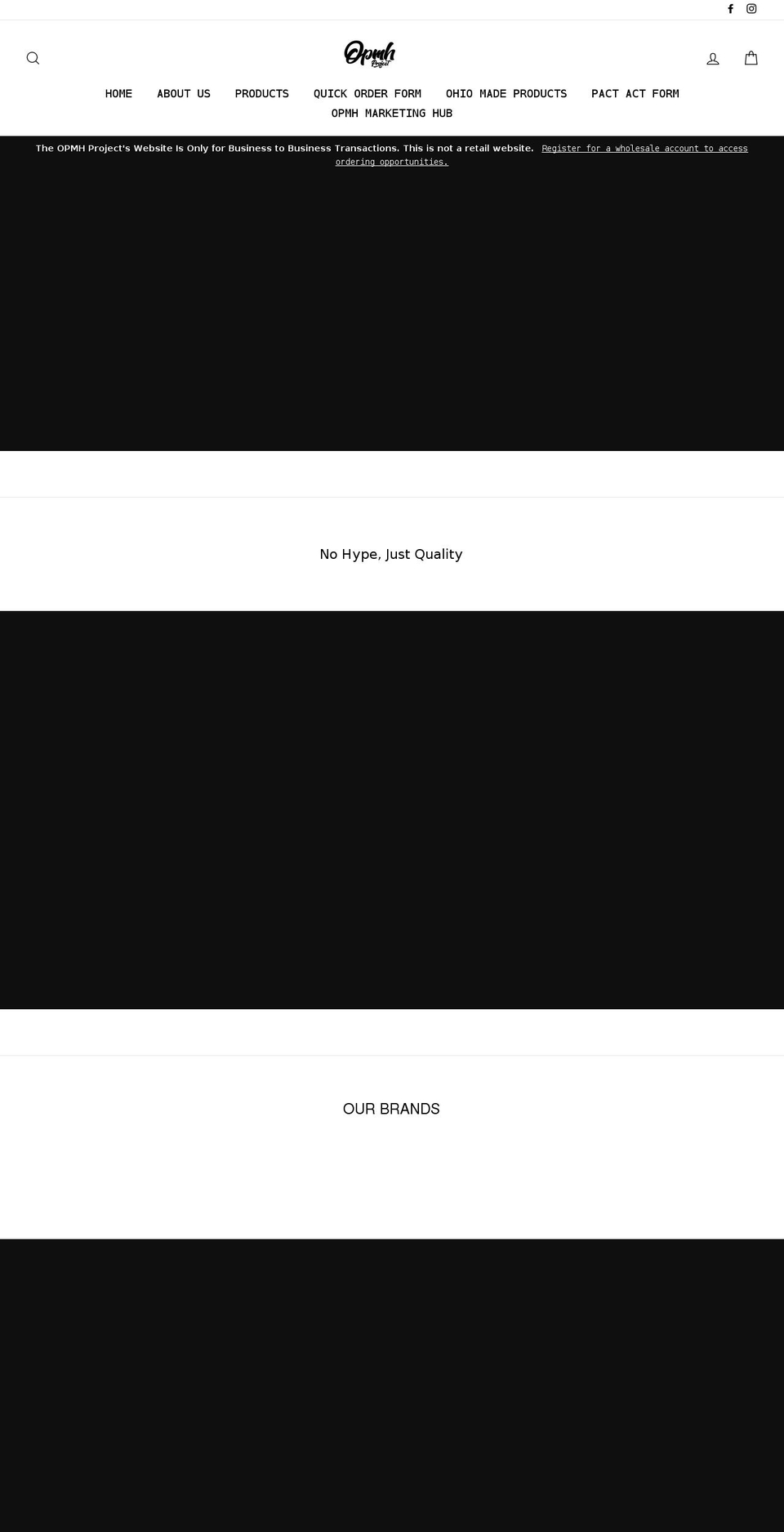 opmhproject.com shopify website screenshot
