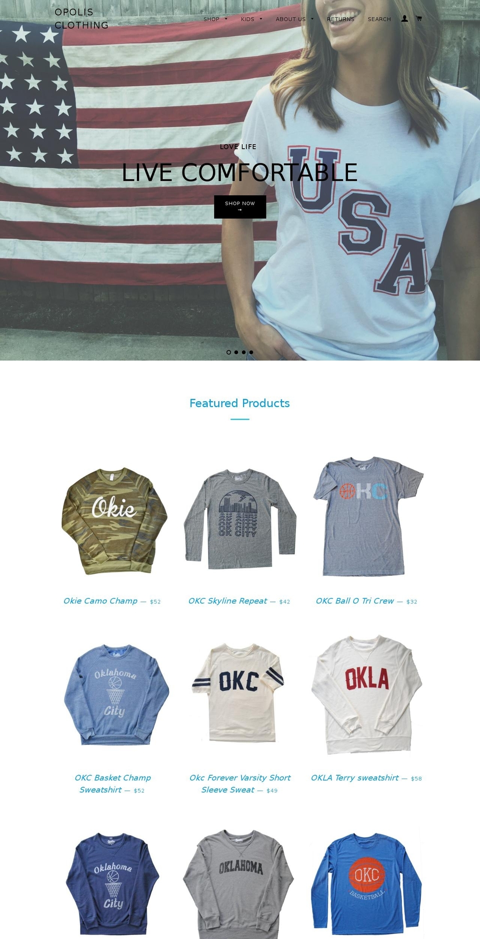 opolisclothing.com shopify website screenshot