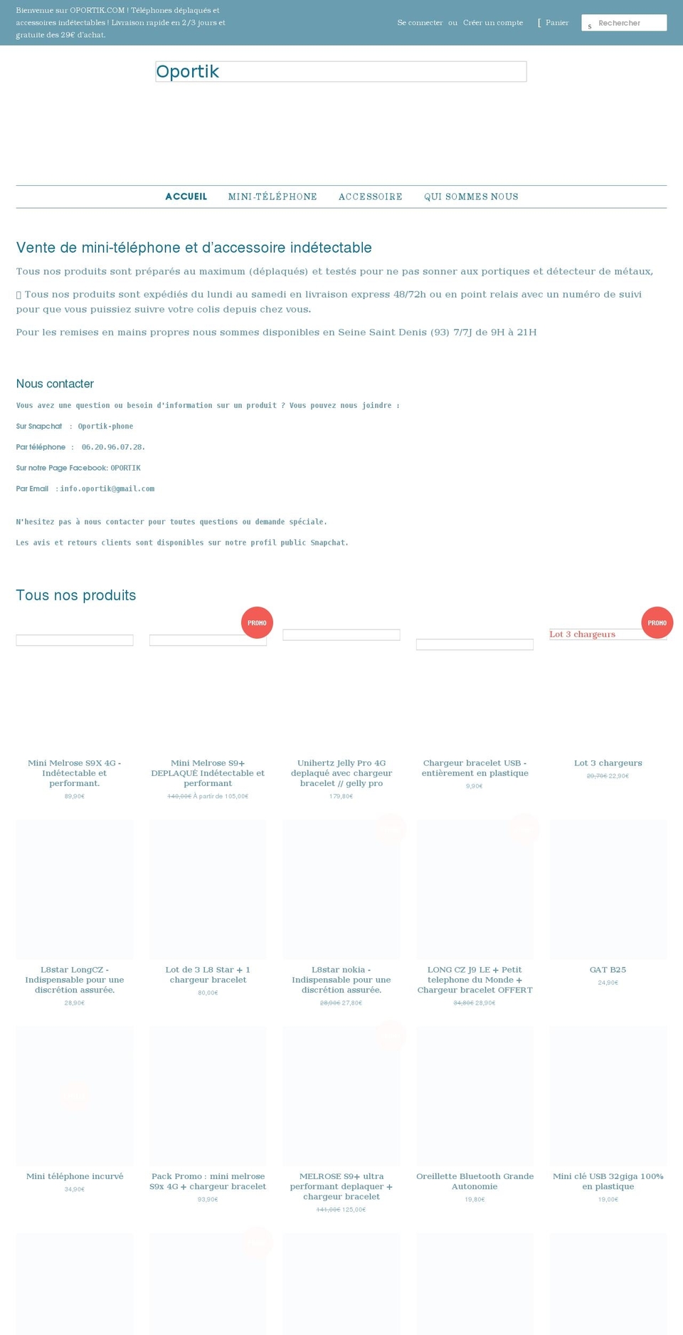 oportik.com shopify website screenshot