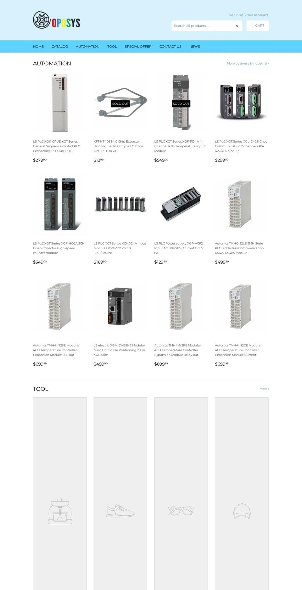 oposysonline.com — Shopify storefront screenshot