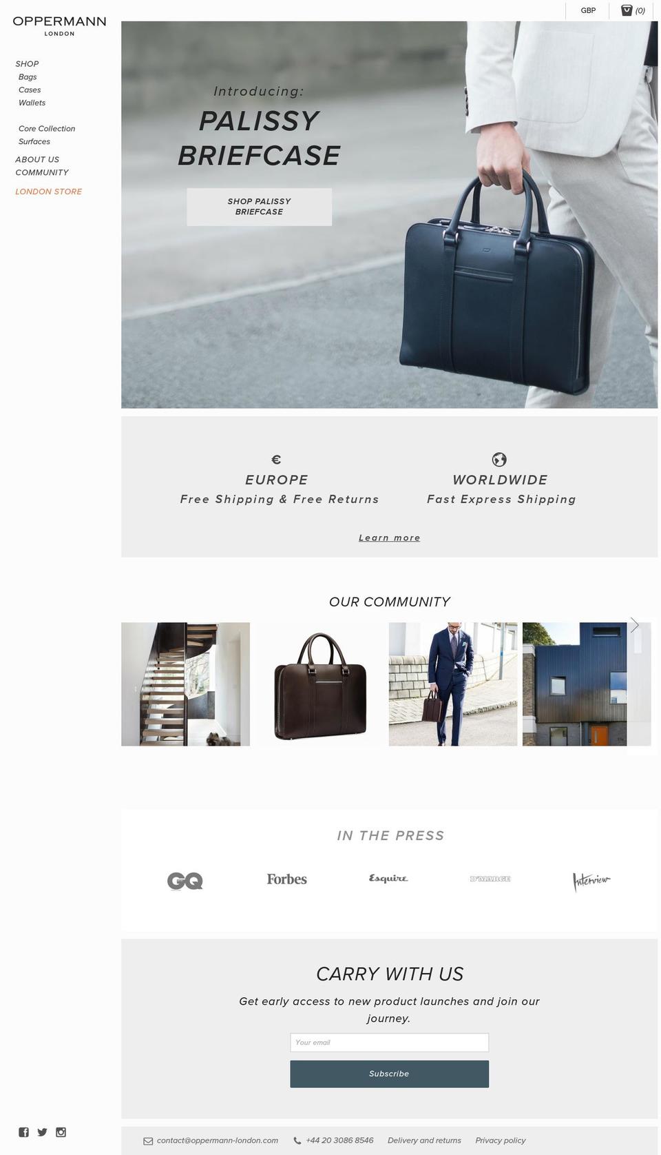 oppermann-london.com shopify website screenshot