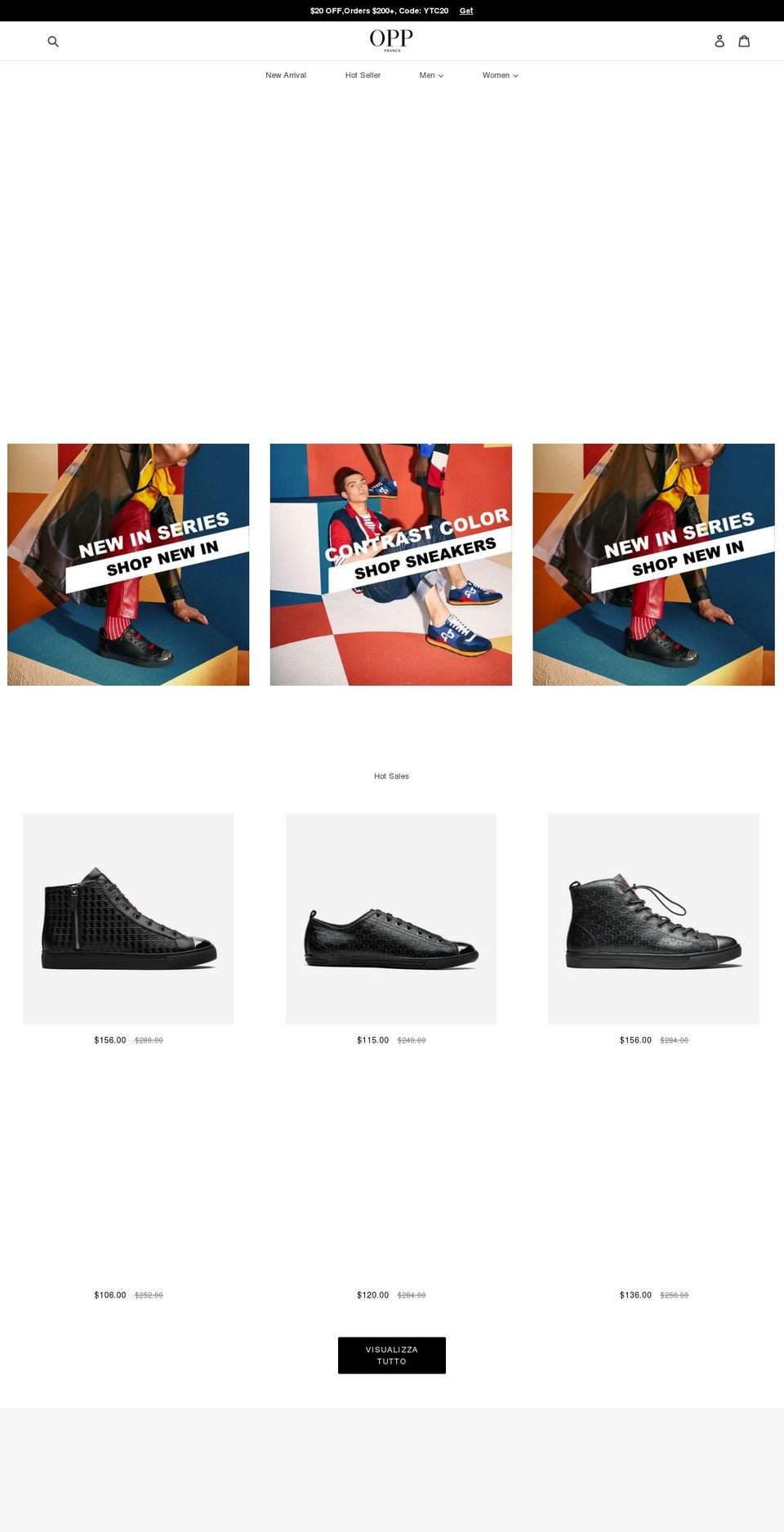 oppshoes.com shopify website screenshot