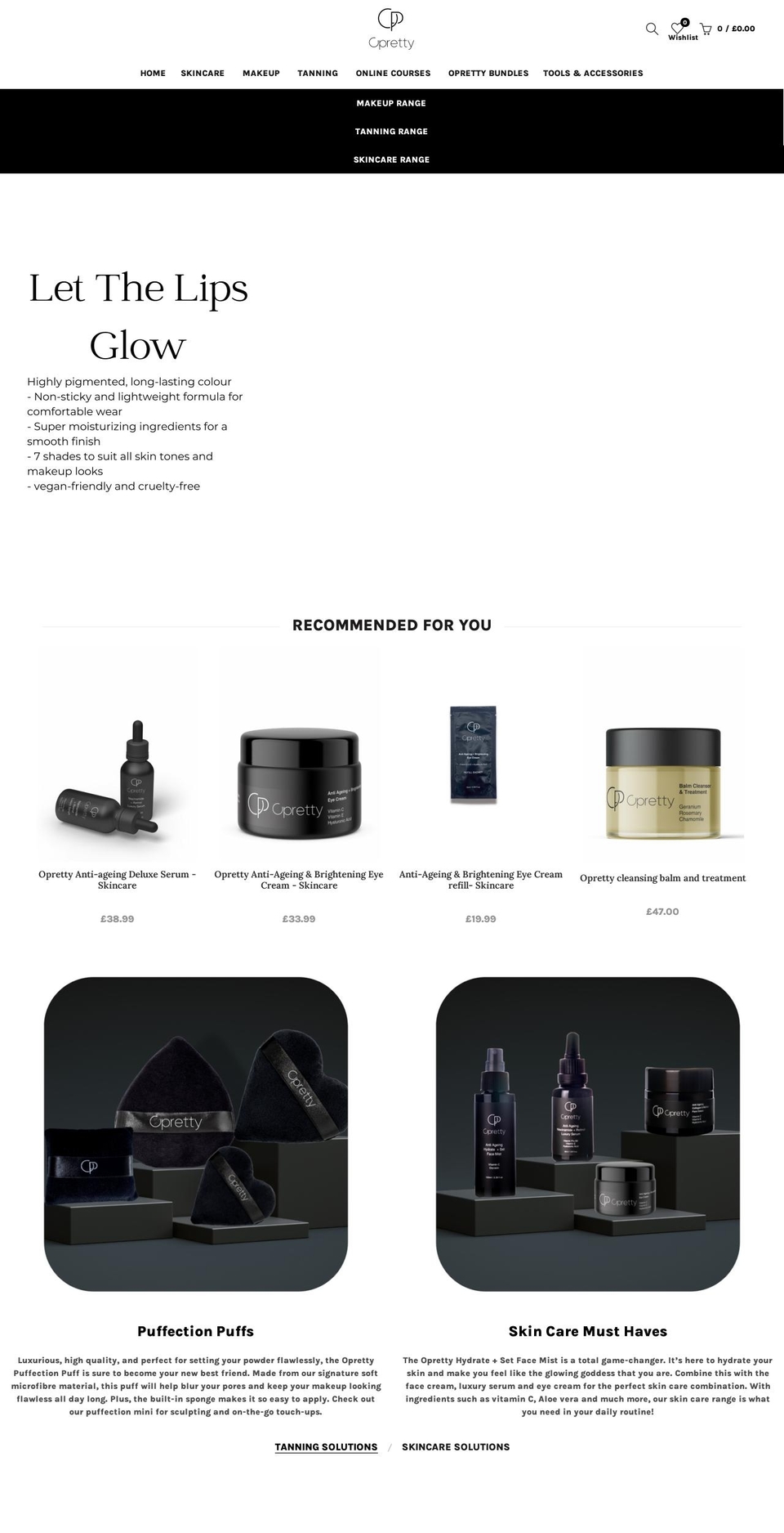 opretty.co.uk shopify website screenshot