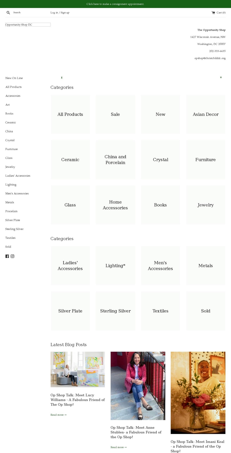 opshopdc.com shopify website screenshot