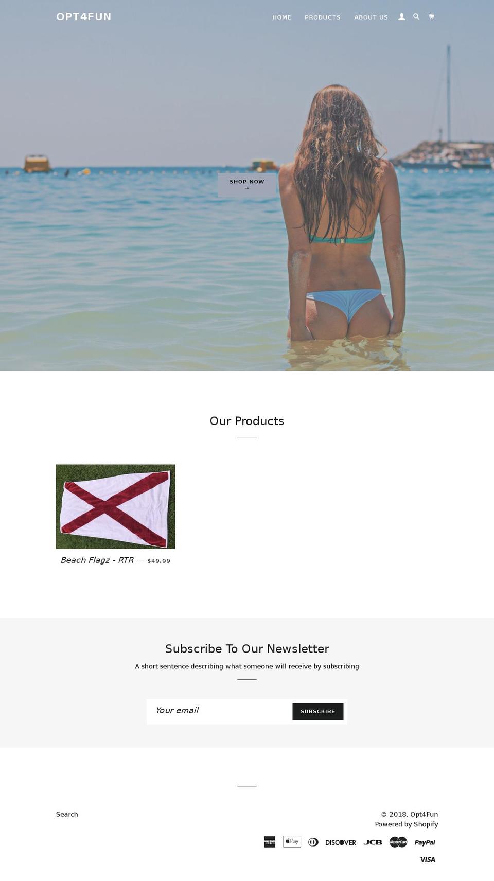 opt4fun.com — Shopify storefront screenshot